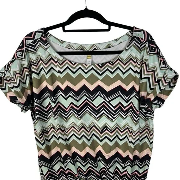 Lole Short Sleeve Comfy Casual Leisure Scoop Hem Elastic Hip Sun Dress SZ Large - Picture 2 of 7